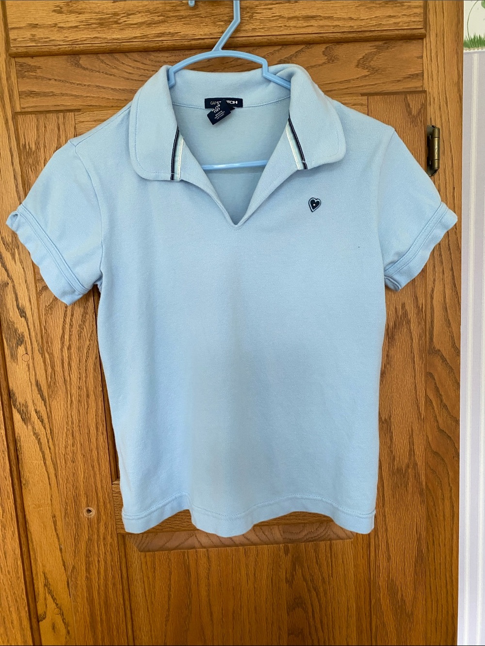 Vintage GAP Kids Pale Blue Polo with Heart Emblem